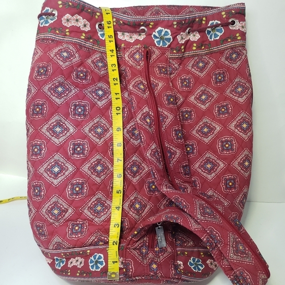 Americana by Sharif Large Quilted Drawstring Duffel Bag Travel Bag Backpack - Picture 3 of 12